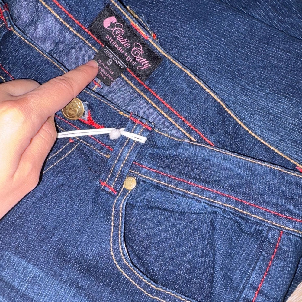 CUTIE CATTY Y2K apple bottom low rise jeans Deadstock nwt XS - Picture 7 of 8